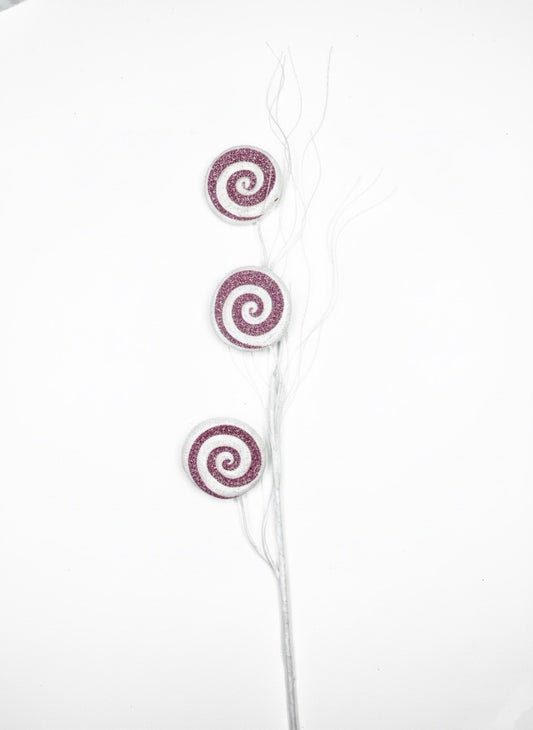 Set 5 crenguțe decorative cu acadele roz