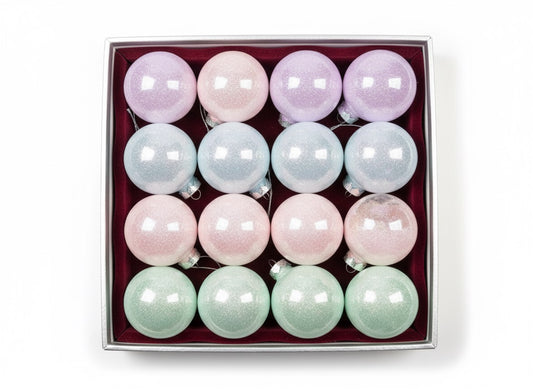 Set 16 globuri glitter