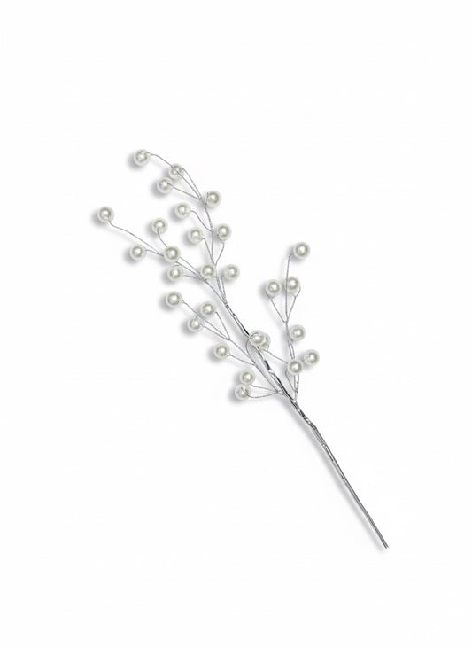 Crenguță cu perluțe argintie