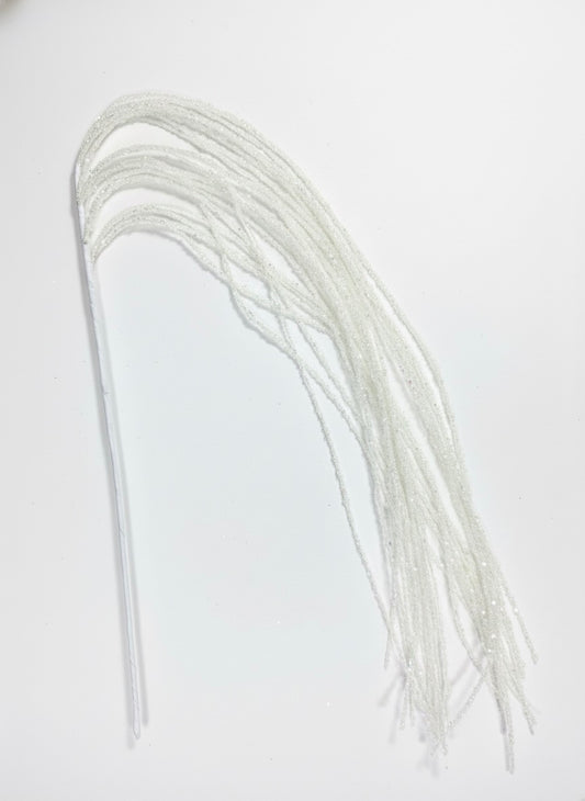 Crenguță de Crăciun alb perlat