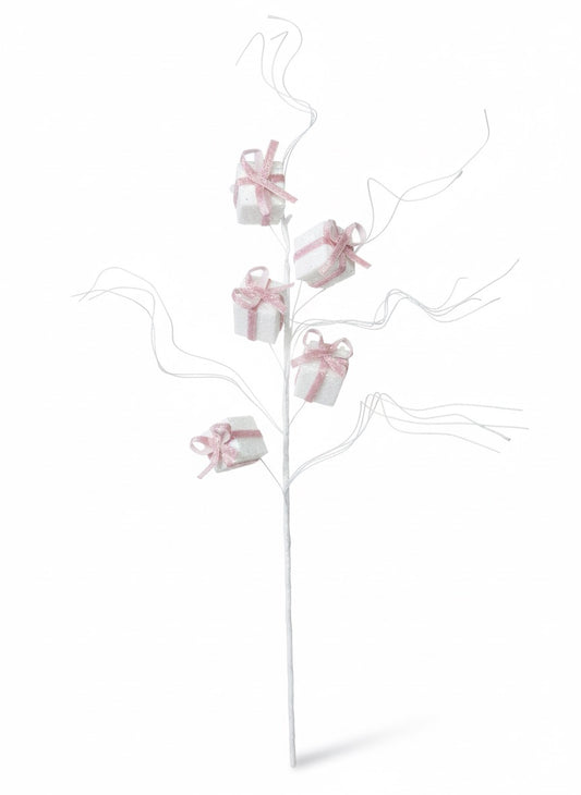 Crenguță cu Cadouri Albe și Roz