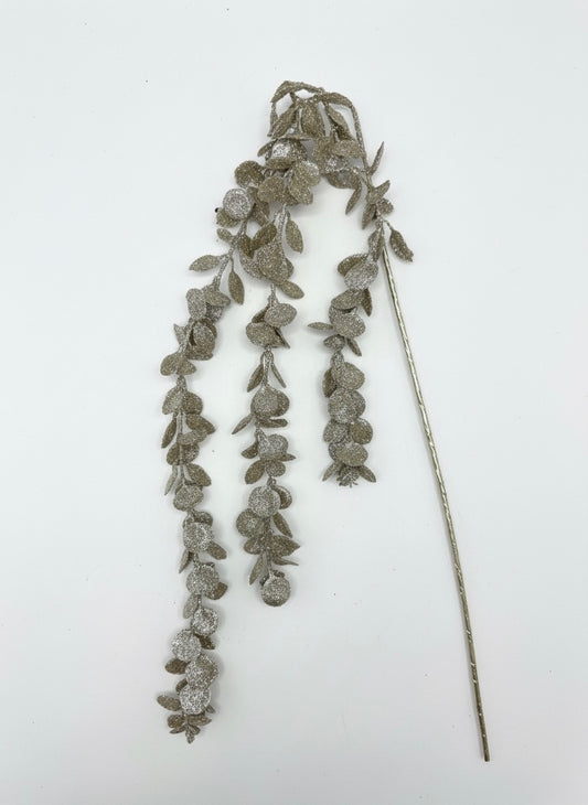 Crenguță decorativă auriu șampanie